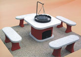 Gartengrill Onix rot